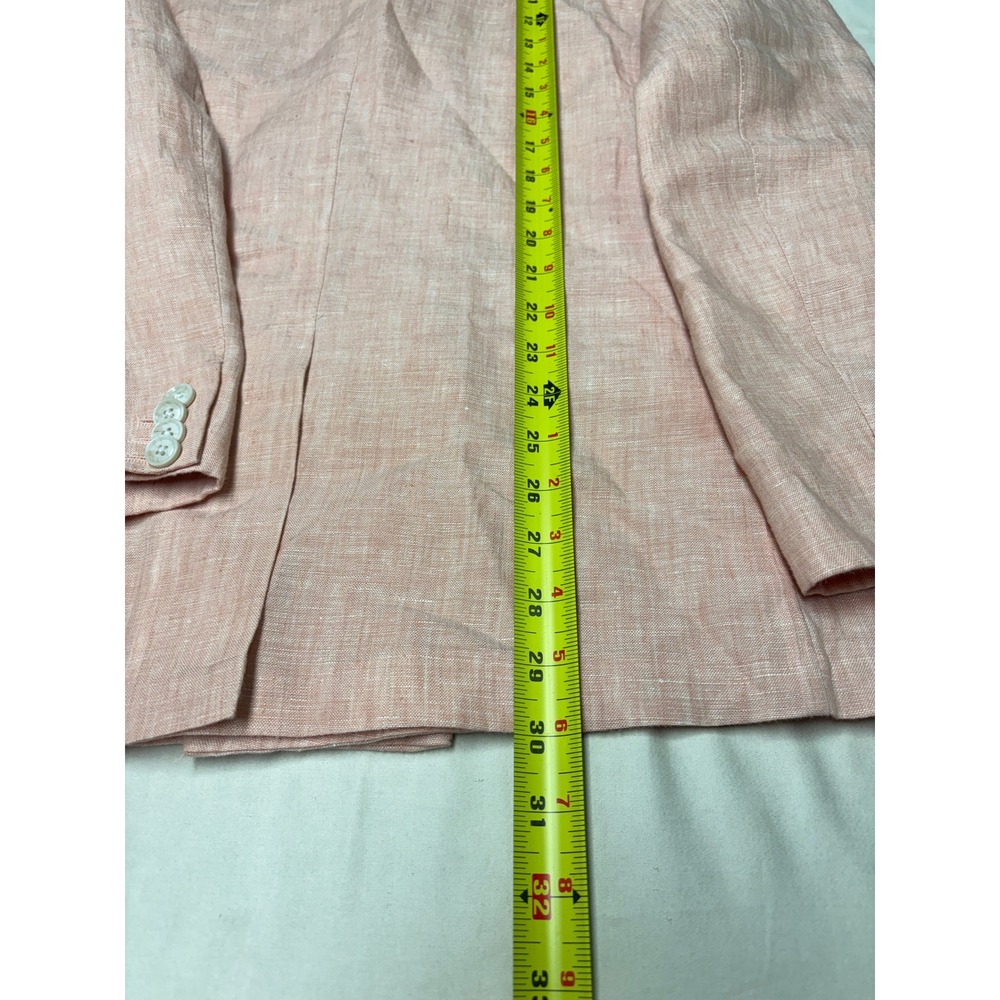 Banana Republic Mens Salmon Pink  Linen Double Breasted Suit 44R Slim Fit 36x25 - Picture 11 of 16